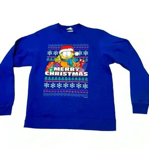 GARFIELD Santa Unisex Christmas Sweatshirt size M (more like Small on adult)